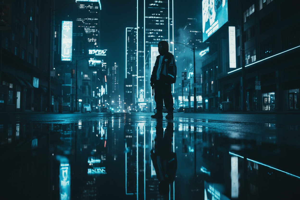 Cinematic Toronto Cyberpunk Scene